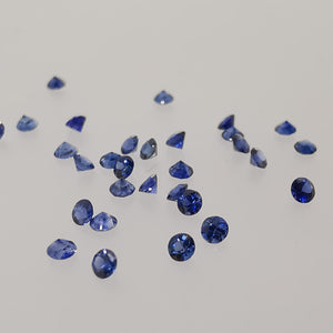 1.8 mm natūralūs mėlyni safyrai, rankų diamond cut