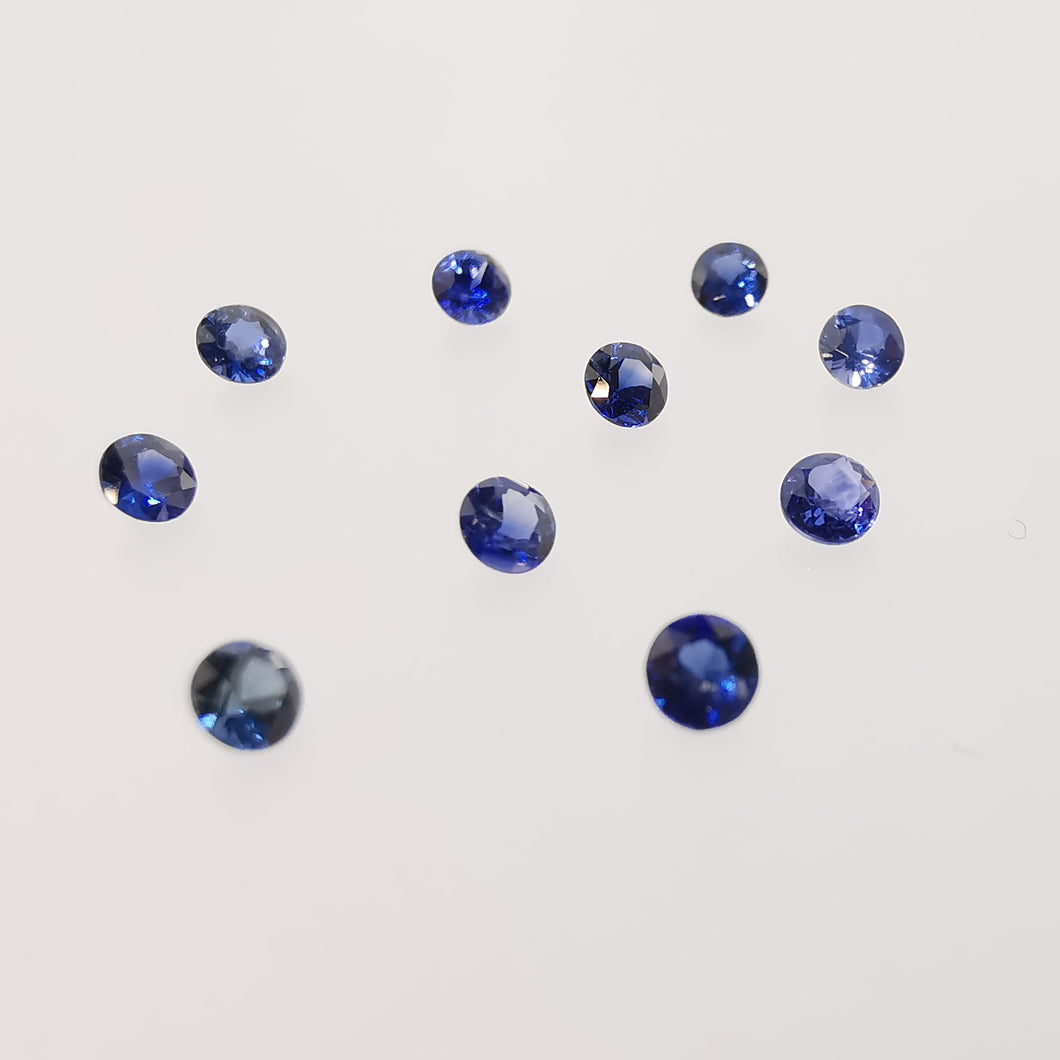 2.5 mm natūralūs facetuoti royal blue safyrai