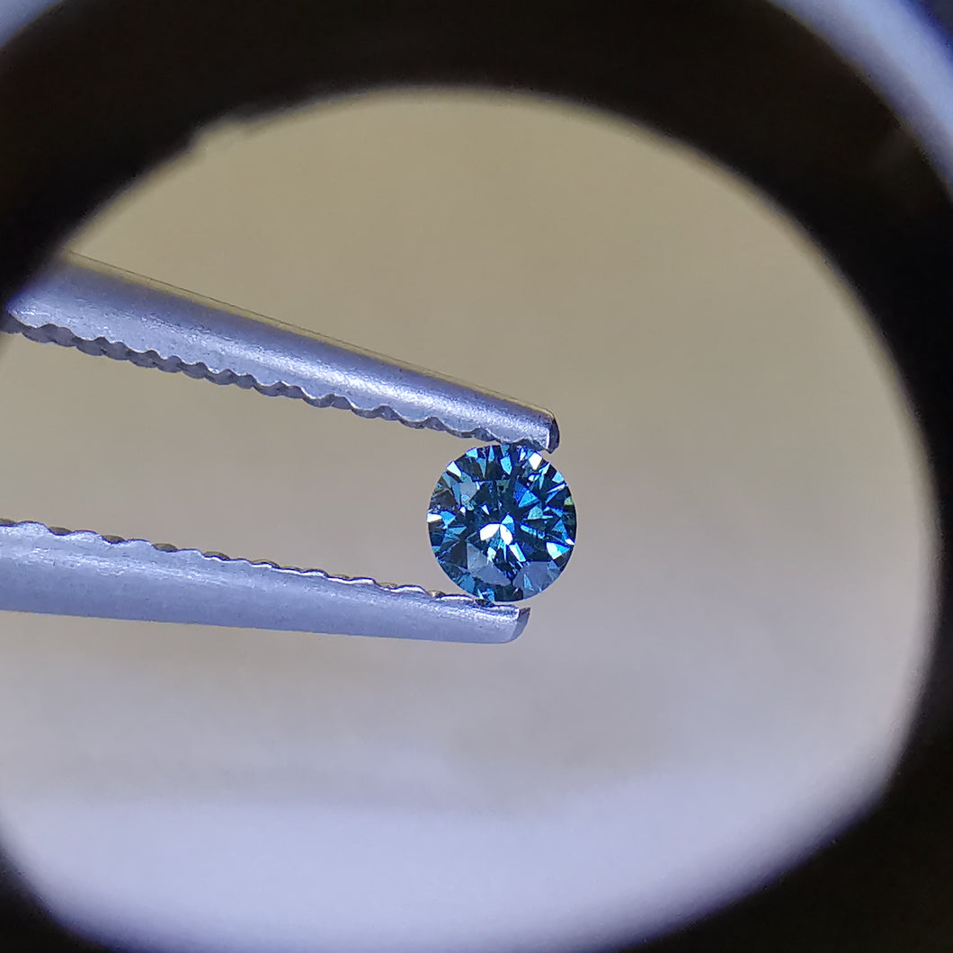 Natūralus apdorotas mėlynas deimantas, 2.5 mm