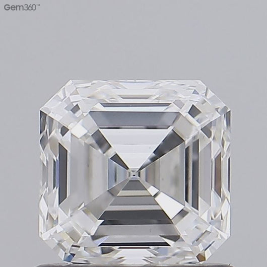 Laboratorinis deimantas Asscher formos 5.37x5.51x3.7 mm, 1.00 ct, E VVS2 HRD, video