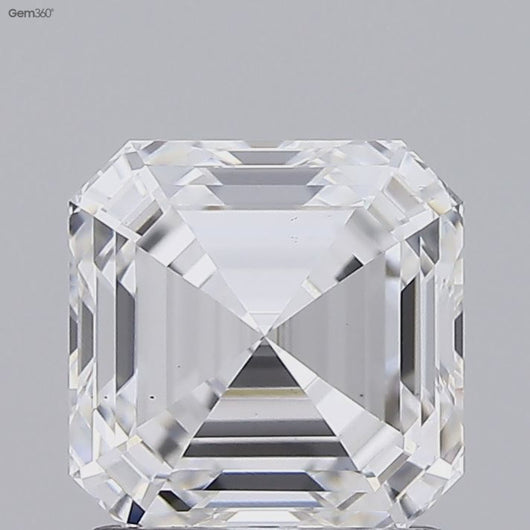 Laboratorinis deimantas, Asscher formos, 6.3 mm E VS1, 1.59 ct, video