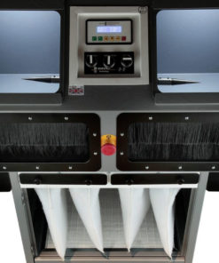 Ant grindų pastatoma poliravimo mašina Airmax 2200, Durston Tools - saugos mygtukas ir 2-os pakopos filtravimas