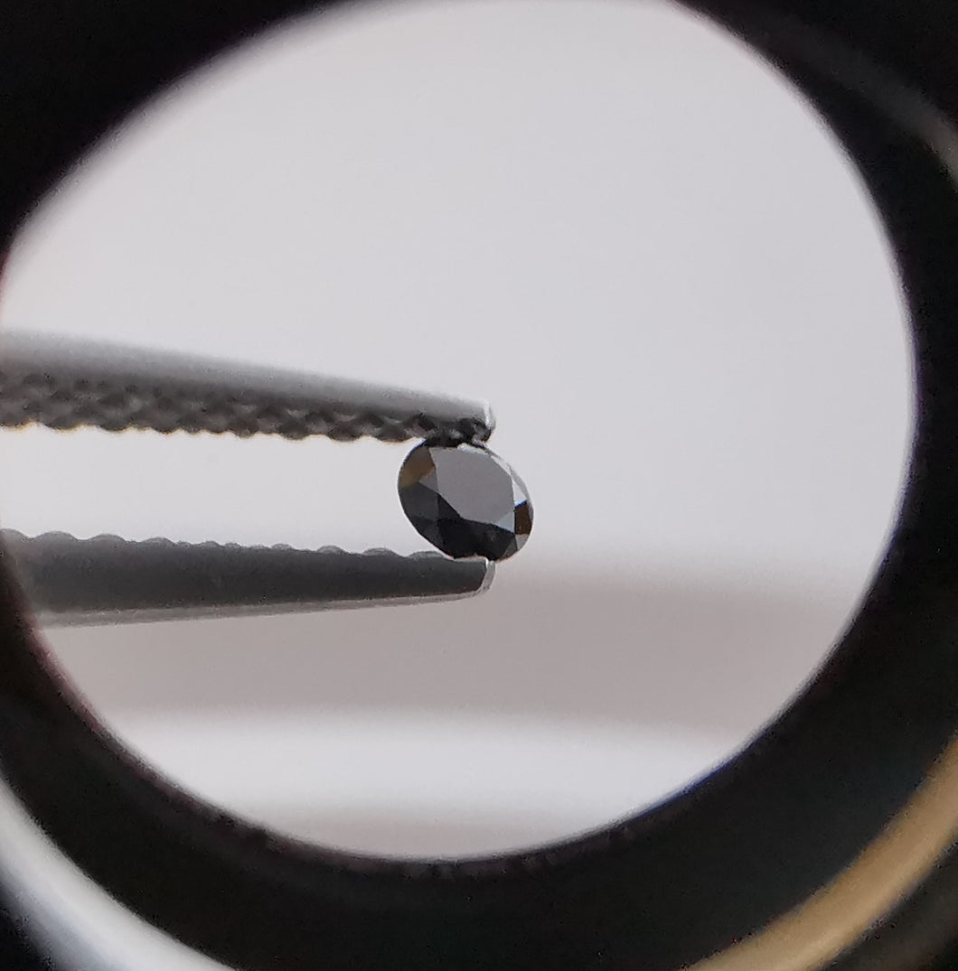 Natūralus juodas deimantas, 2.5 mm