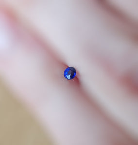 Natūralus mėlynas safyras, 2.5 mm, MC, kaitintas